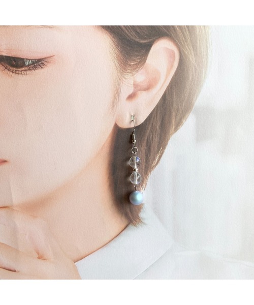 tone(トーン)の「【-lensa-】オーロラビーズでクリアなピアス(MA)(ピアス(両耳用)・レディース・クリア・FREE)」の6枚目の写真