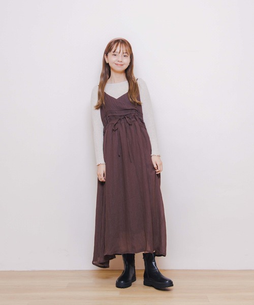 flower（フラワー）の「ニュアンスフラワーワンピース2（ワンピース・レディース・アイボリー/ブラウン・FREE）」の21枚目の写真