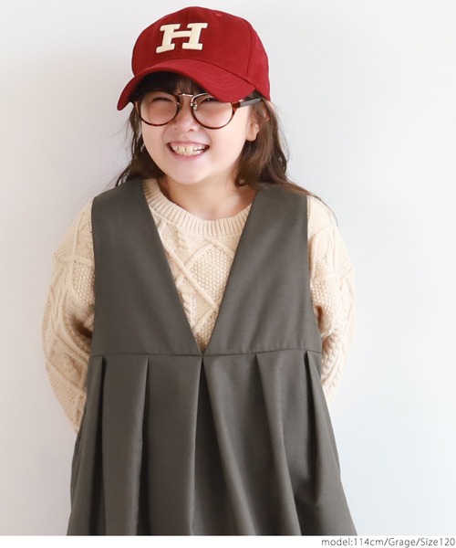 coca(coca)(コカ)の「キッズ 親子お揃い前後2WAYワンピース(ジャンパースカート・キッズ・ブラック/グレイッシュベージュ・100/110/120/130)」の8枚目の写真