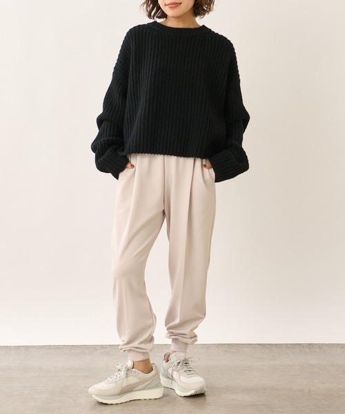 OUVRAGE CLASSE（ウヴラージュクラス）の「片畦ショートニット（ニット/セーター・レディース・オフホワイト/ブラック/ライトグリーン・FREE）」の20枚目の写真