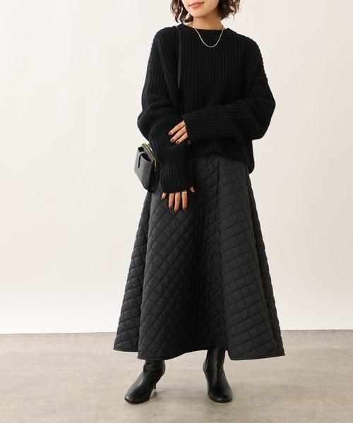 OUVRAGE CLASSE（ウヴラージュクラス）の「片畦ショートニット（ニット/セーター・レディース・オフホワイト/ブラック/ライトグリーン・FREE）」の18枚目の写真