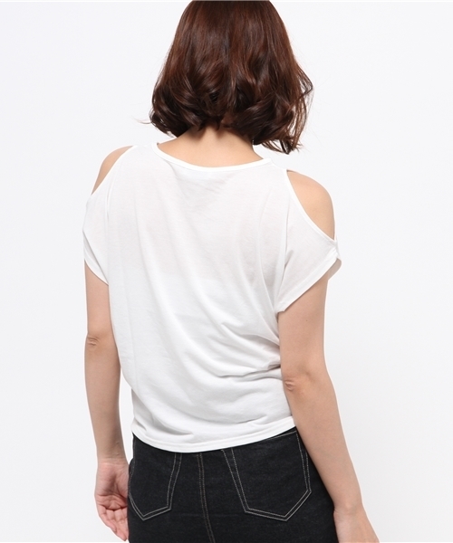 WEGO（ウィゴー）の「WEGO/ハート肩開き前結びTシャツ（Tシャツ/カットソー・レディース・ホワイト系その他/オフホワイト・FREE）」の8枚目の写真