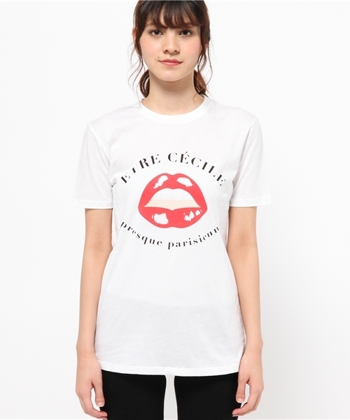 MIDWEST（ミッドウエスト）の「ETRE CECILE『EC LIPS』 TEE（Tシャツ/カットソー・レディース・ホワイト・SMALL/MEDIUM）」の2枚目の写真