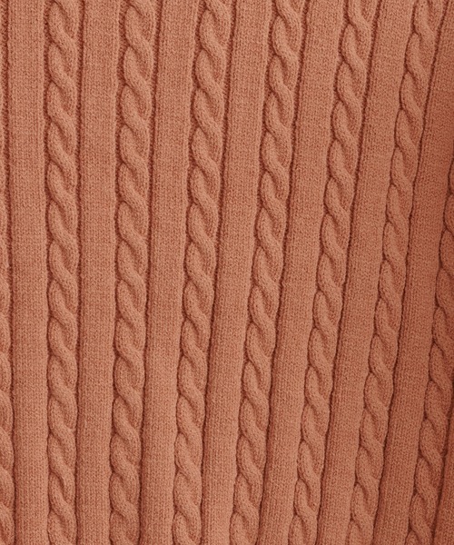 natural couture（ナチュラルクチュール）の「細ケーブル肩釦デザインニット（ニット/セーター・レディース・アイボリー/ベージュ/オレンジ/パープル/ブラック・FREE）」の17枚目の写真
