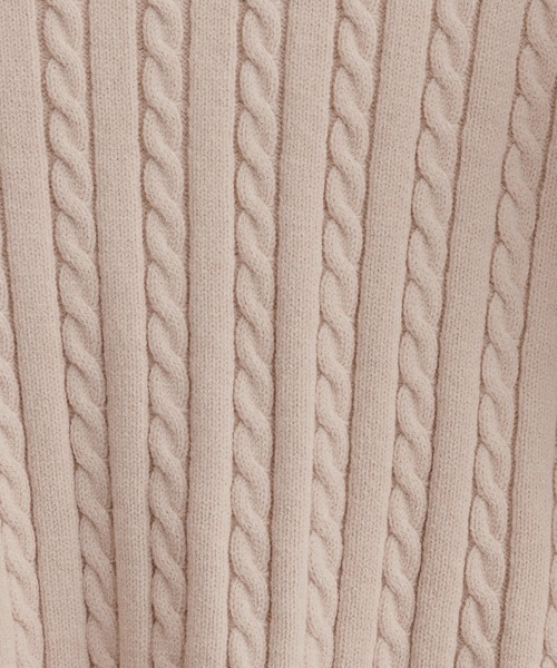 natural couture（ナチュラルクチュール）の「細ケーブル肩釦デザインニット（ニット/セーター・レディース・アイボリー/ベージュ/オレンジ/パープル/ブラック・FREE）」の7枚目の写真