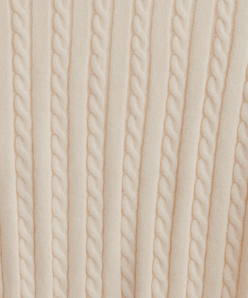 natural couture（ナチュラルクチュール）の「細ケーブル肩釦デザインニット（ニット/セーター・レディース・アイボリー/ベージュ/オレンジ/パープル/ブラック・FREE）」の19枚目の写真