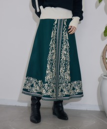 エスニックパネルニットスカート