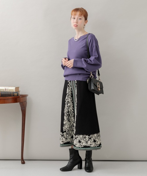 Paradise Picnic（パラダイスピクニック）の「エスニックパネルニットスカート（スカート・レディース・ブラック/グレー/グリーン・FREE）」の7枚目の写真