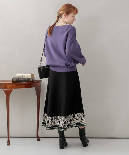 Paradise Picnic（パラダイスピクニック）の「エスニックパネルニットスカート（スカート・レディース・ブラック/グレー/グリーン・FREE）」の10枚目の写真