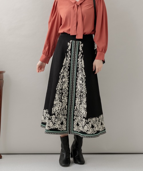 Paradise Picnic（パラダイスピクニック）の「エスニックパネルニットスカート（スカート・レディース・ブラック/グレー/グリーン・FREE）」の18枚目の写真