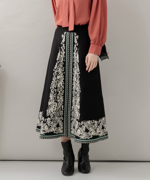 Paradise Picnic（パラダイスピクニック）の「エスニックパネルニットスカート（スカート・レディース・ブラック/グレー/グリーン・FREE）」の19枚目の写真