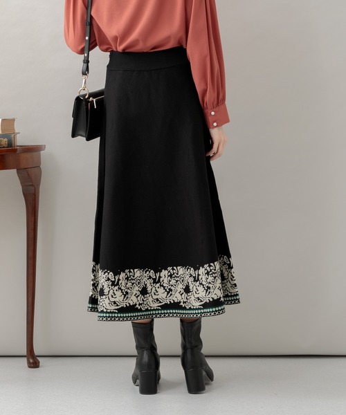 Paradise Picnic（パラダイスピクニック）の「エスニックパネルニットスカート（スカート・レディース・ブラック/グレー/グリーン・FREE）」の22枚目の写真