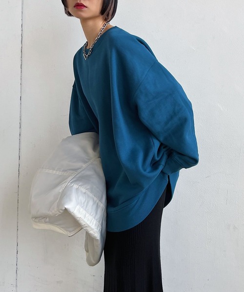 PAGEBOY（ページボーイ）の「BIG裏毛プルオーバー×アームウォーマーSET（スウェット・レディース・ブラック/ターコイズブルー/オートミール・FREE）」の3枚目の写真