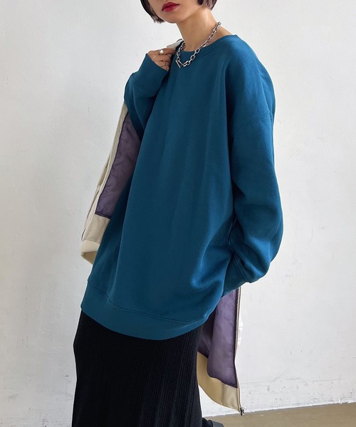 PAGEBOY（ページボーイ）の「BIG裏毛プルオーバー×アームウォーマーSET（スウェット・レディース・ブラック/ターコイズブルー/オートミール・FREE）」の19枚目の写真