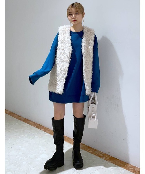 PAGEBOY（ページボーイ）の「BIG裏毛プルオーバー×アームウォーマーSET（スウェット・レディース・ブラック/ターコイズブルー/オートミール・FREE）」の9枚目の写真