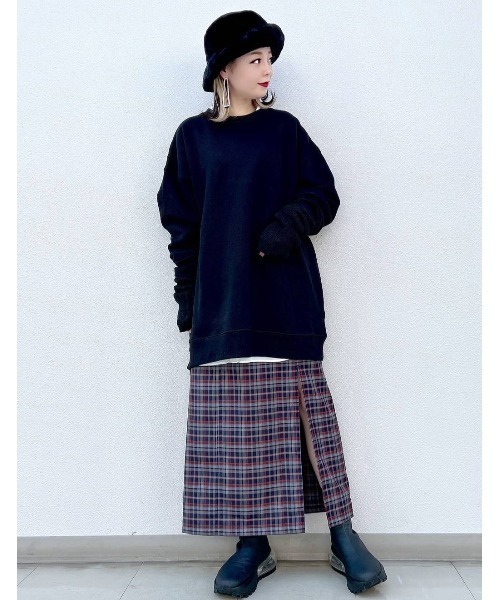 PAGEBOY（ページボーイ）の「BIG裏毛プルオーバー×アームウォーマーSET（スウェット・レディース・ブラック/ターコイズブルー/オートミール・FREE）」の10枚目の写真