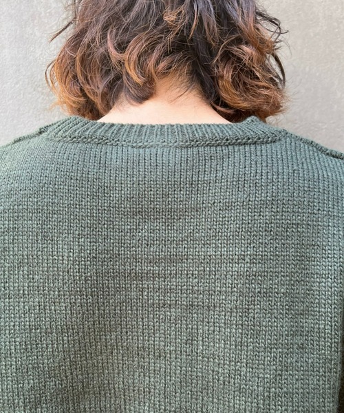 CIAOPANIC（チャオパニック）の「ビッグシルエット リバースロゴ プルオーバーニット（ニット/セーター・メンズ・ブラック/グリーン/ベージュ・MEDIUM/LARGE）」の21枚目の写真