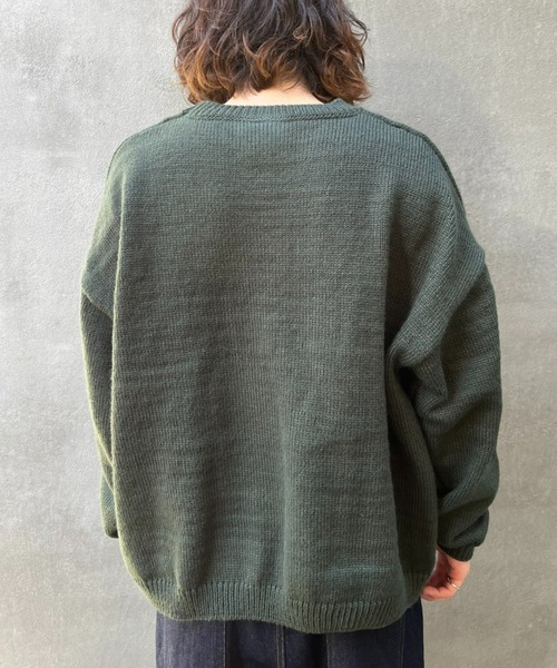 CIAOPANIC（チャオパニック）の「ビッグシルエット リバースロゴ プルオーバーニット（ニット/セーター・メンズ・ブラック/グリーン/ベージュ・MEDIUM/LARGE）」の22枚目の写真