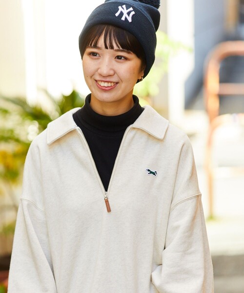 FREAK'S STORE（フリークスストア）の「TOWN CRAFT/タウンクラフト 別注 ポロカラー ハーフジップスウェット（スウェット・メンズ・マスタード/ブラック/杢グレー/バーガンディー/オフホワイト・MEDIUM/LARGE）」の15枚目の写真