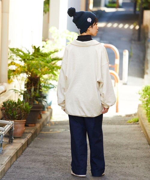 FREAK'S STORE（フリークスストア）の「TOWN CRAFT/タウンクラフト 別注 ポロカラー ハーフジップスウェット（スウェット・メンズ・マスタード/ブラック/杢グレー/バーガンディー/オフホワイト・MEDIUM/LARGE）」の19枚目の写真