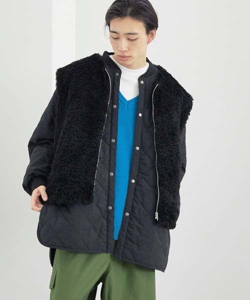 LOWRYS FARM(ローリーズファーム)の「ボアベストレイヤーブルゾン 168291(ブルゾン・メンズ・アイボリー/ブラック/カーキ・MEDIUM/LARGE)」の3枚目の写真