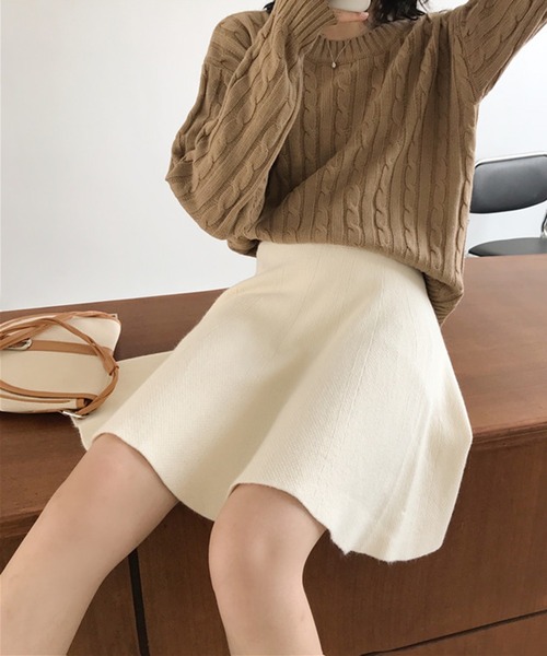 ANOTHER S(アナザーエス)の「ニットフレアミニスカート(スカート・レディース・ブラック/グレー/ベージュ/グリーン/アイボリー・FREE)」の20枚目の写真