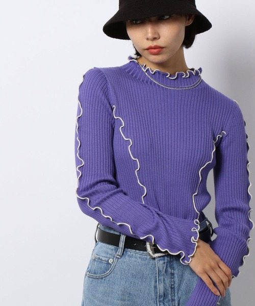 PAGEBOY(ページボーイ)の「メロータートルニット(ニット/セーター・レディース・ラベンダー/ブラック/オフホワイト・FREE)」の19枚目の写真