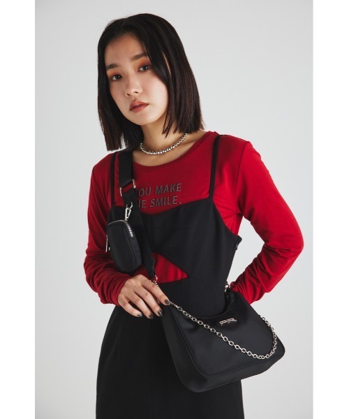 rienda（リエンダ）の「チェーンポイントバッグ（ショルダーバッグ・レディース・ライトピンク/ブラック/ホワイト・FREE）」の15枚目の写真