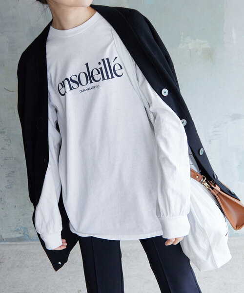 SLOBE IENA（スローブイエナ）の「レタードグラフィックロンTEE（Tシャツ/カットソー・レディース・グレー/ホワイト・FREE）」の2枚目の写真