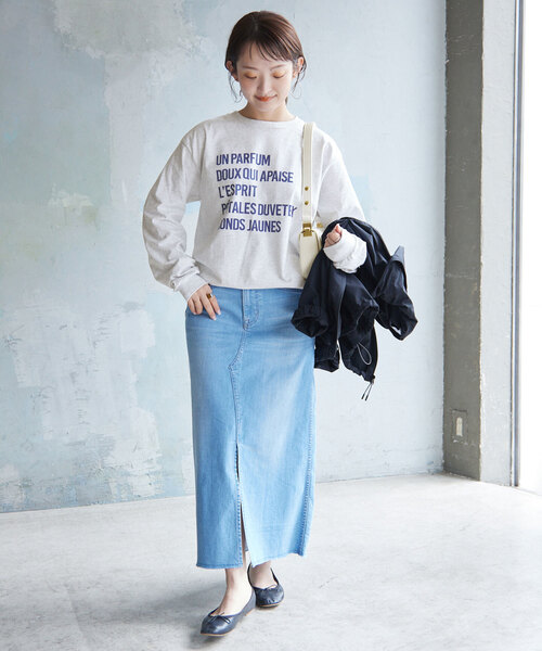 SLOBE IENA（スローブイエナ）の「レタードグラフィックロンTEE（Tシャツ/カットソー・レディース・グレー/ホワイト・FREE）」の13枚目の写真