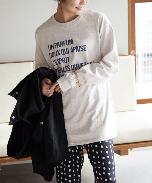 SLOBE IENA（スローブイエナ）の「レタードグラフィックロンTEE（Tシャツ/カットソー・レディース・グレー/ホワイト・FREE）」の19枚目の写真