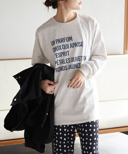 SLOBE IENA（スローブイエナ）の「レタードグラフィックロンTEE（Tシャツ/カットソー・レディース・グレー/ホワイト・FREE）」の15枚目の写真
