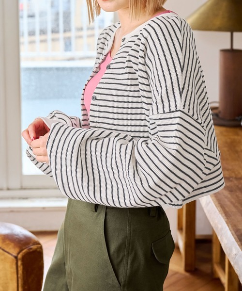 PBLIM（ページボーイリム）の「PAGEBOYLIM/2wayカーデ（カーディガン/ボレロ・レディース・グリーン系その他/ホワイト系その他/ネイビー系・FREE）」の2枚目の写真