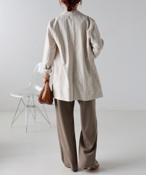 セール】センタープレスストレッチワイドパンツ（スラックス