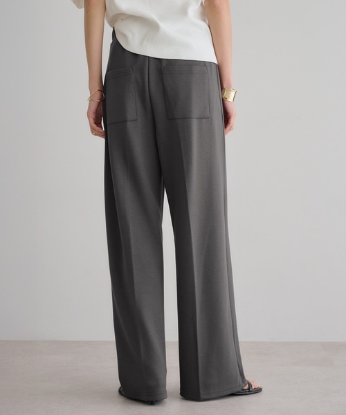 セール】センタープレスストレッチワイドパンツ（スラックス