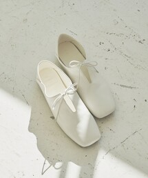 coen | スクエアレースフラットシューズ(スリッポン)