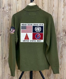 COTTON ZIP STAND SWEATER TOP GUN