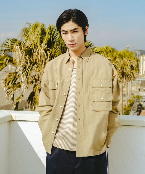 WHIMSIC（ウィムジック）の「【UNISEX】ナイロンフィッシングシャツ（シャツ/ブラウス・メンズ・ホワイト/ベージュ・FREE）」の9枚目の写真