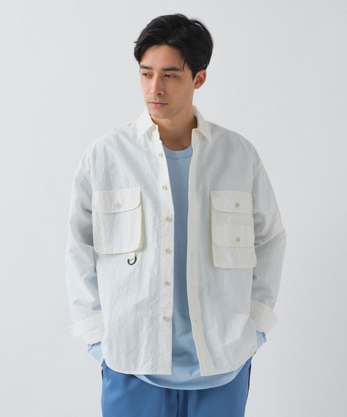 WHIMSIC（ウィムジック）の「【UNISEX】ナイロンフィッシングシャツ（シャツ/ブラウス・メンズ・ホワイト/ベージュ・FREE）」の14枚目の写真