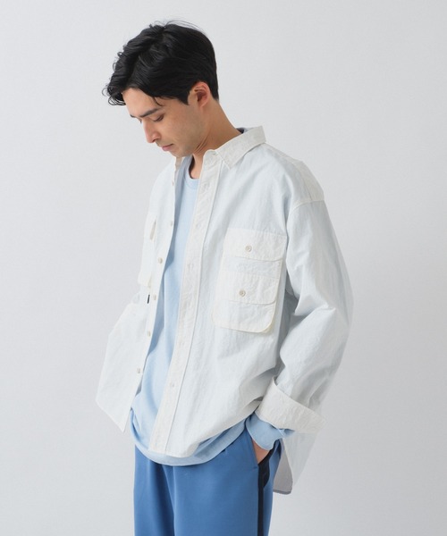 WHIMSIC（ウィムジック）の「【UNISEX】ナイロンフィッシングシャツ（シャツ/ブラウス・メンズ・ホワイト/ベージュ・FREE）」の15枚目の写真