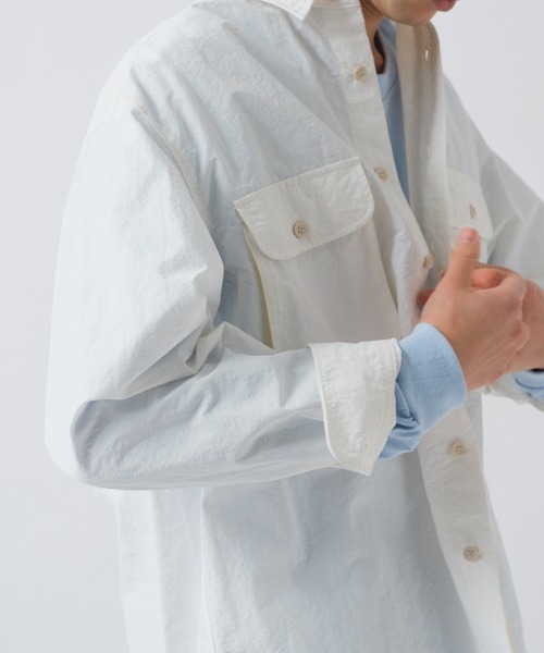 WHIMSIC（ウィムジック）の「【UNISEX】ナイロンフィッシングシャツ（シャツ/ブラウス・メンズ・ホワイト/ベージュ・FREE）」の21枚目の写真