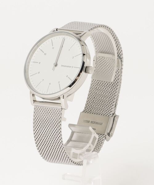 innovator（イノベーター）の「【innovator/イノベーター】ENKEL MESH ラウンド型 腕時計【セット販売】/ステンレス（アナログ腕時計・メンズ・ライトグレー/ネイビー・FREE）」の5枚目の写真
