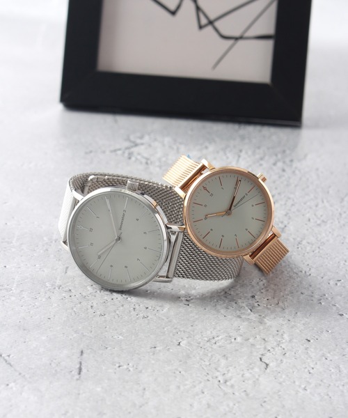 innovator（イノベーター）の「【innovator/イノベーター】ENKEL MESH ラウンド型 腕時計【セット販売】/ステンレス（アナログ腕時計・メンズ・ライトグレー/ネイビー・FREE）」の2枚目の写真