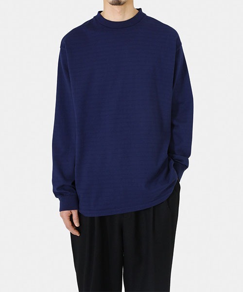 GOLD（ゴールド）の「東洋エンタープライズ GOLD / ゴールド：ORGANIC COTTON BORDER L/S T-SHIRT：23A-GL69101[MUS]（Tシャツ/カットソー・メンズ・ベージュ系その他/ブルー系その他・L/M/XL）」の18枚目の写真