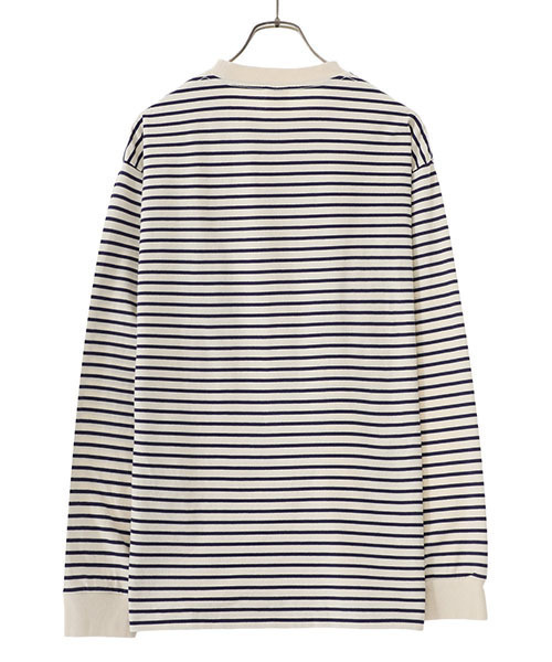 GOLD（ゴールド）の「東洋エンタープライズ GOLD / ゴールド：ORGANIC COTTON BORDER L/S T-SHIRT：23A-GL69101[MUS]（Tシャツ/カットソー・メンズ・ベージュ系その他/ブルー系その他・L/M/XL）」の13枚目の写真