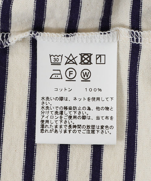 GOLD（ゴールド）の「東洋エンタープライズ GOLD / ゴールド：ORGANIC COTTON BORDER L/S T-SHIRT：23A-GL69101[MUS]（Tシャツ/カットソー・メンズ・ベージュ系その他/ブルー系その他・L/M/XL）」の11枚目の写真