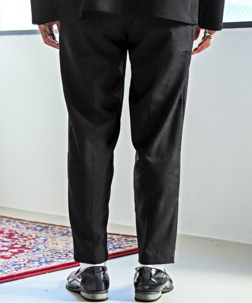 LUXSTYLE(ラグスタイル)の「速乾タックテーパードアンクルパンツ(スラックス・メンズ・ブラック/グレー/カーキ/グリーン・XL/L/M)」の5枚目の写真
