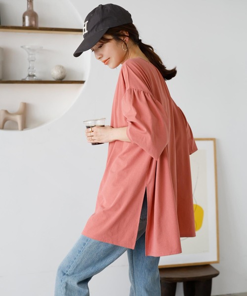 UVカット吸水速乾ラッシュガードウエストストリングオーバーブラウス