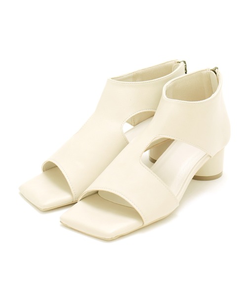 amitie（アミティエ）の「円柱ヒールのブーツサンダル（サンダル・レディース・ブラック/アイボリー・L/M/LL/S）」の3枚目の写真