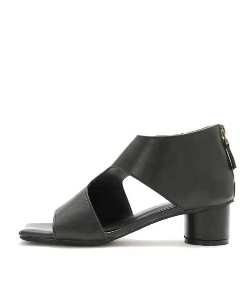 amitie（アミティエ）の「円柱ヒールのブーツサンダル（サンダル・レディース・ブラック/アイボリー・L/M/LL/S）」の6枚目の写真